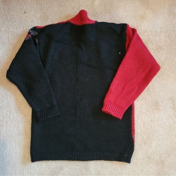 ❤️ 3 for $35 80s vintage color block grandpa style floral sweater medium - Picture 5 of 5